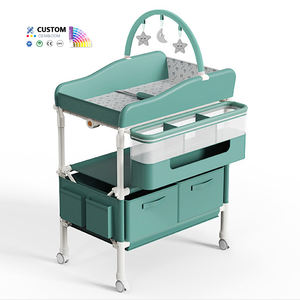 <span class=keywords><strong>Table</strong></span> à <span class=keywords><strong>langer</strong></span> bébé pliable et réglable, étanche, pour un changement rapide des couches, avec baignoire intégrée et sac de rangement - Product Image 3