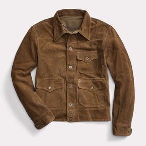 NAFA personalizza <span class=keywords><strong>giacca</strong></span> <span class=keywords><strong>camicia</strong></span> da uomo classica <span class=keywords><strong>marrone</strong></span> in vera pelle scamosciata con basso MOQ - Product Image 1