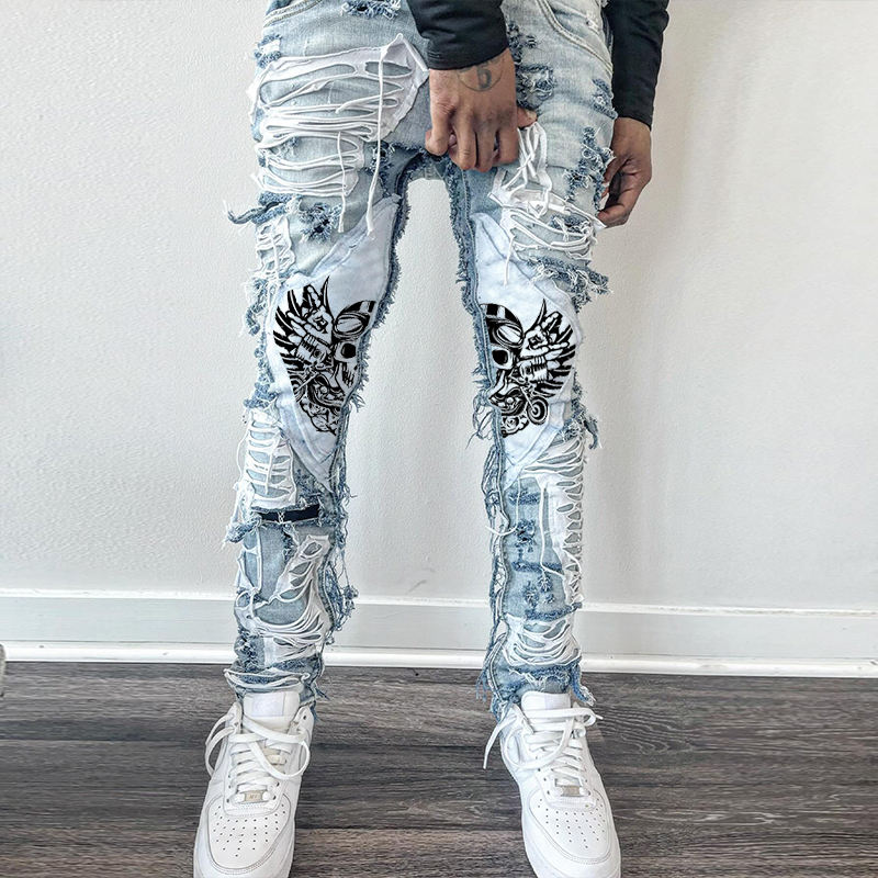 Designer White Ripped Pants Mens Designer White Ripped Jeans Guys
