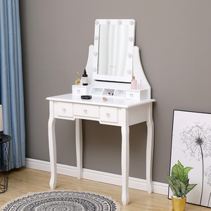 Comò da camera da letto con specchio, moderno, rimovibile, in legno bianco, personalizzabile, per trucco, per <span class=keywords><strong>donna</strong></span> - Product Image 4
