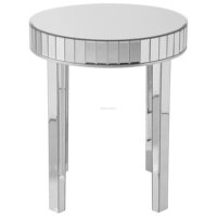 Table basse moderne de luxe en argent miroir avec diamants concassés pour meubles de chambre à coucher ou de salon