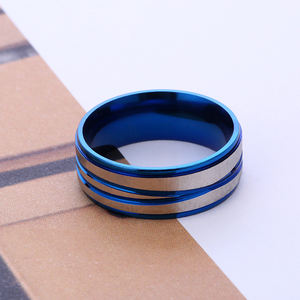 Nouveau populaire croix ligne <span class=keywords><strong>Lasha</strong></span> Couple anneau 8MM en acier inoxydable anneaux pour hommes femmes bijoux cadeaux en gros - Product Image 5