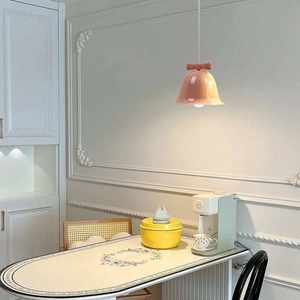 Candelabro pequeño nórdico Bow-knot Wind Girl Cream Red Lamp Cute Kids Lámpara de mesa Decoración del hogar Lámpara Led Kids 3D Night - Product Image 6