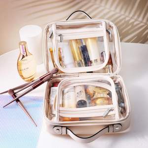 Trousse de toilette de voyage portable Offre Spéciale personnalisée Grande trousse <span class=keywords><strong>à</strong></span> cosmétiques transparente Trousse de maquillage pour femmes - Product Image 5