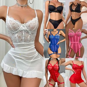 Sexy Lingerie Mesh Sexy Lingerie Vrouwen Plus Size Sexy Kant Ondeugende Lingerie Dameskleding Casual Dun Gebreid 2 Sets - Product Image 3