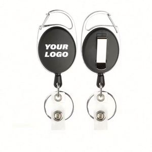 Customized Wholesale UV Printing Logo Retractable Badge Reel Holder with ABS and Metal Material Name Card Holder Keychain - Product Image 1