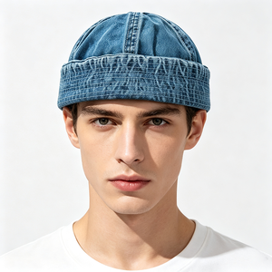 Gorra Docker de Mezclilla Vintage Lavada sin Visera, Estilo Marinero, 100% Algodón, Unisex, para Adultos, Personalizable, Venta al por Mayor - Product Image 1