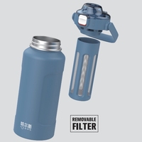Bouteille d'eau sport portable Haers 950 ml en acier inoxydable 304 à double paroi avec filtre – Meilleure vente