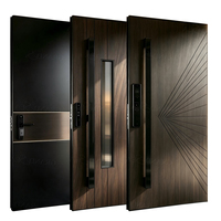 Porte d'entrée blindée pivotante en aluminium moulé, design classique moderne, pour la sécurité résidentielle