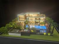 Maquettes architecturales de villas modernes personnalisées avec éclairage LED et découpe laser pour présentations immobilières écologiques