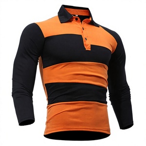 Chemises décontractées rayées à col rabattu pour hommes grandes tailles, en polyester respirant et infroissable, à manches longues, de haute qualité - Product Image 1