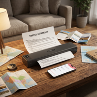 Imprimante thermique portable mini A284 sans encre pour reçus et factures, idéale pour les voyages, les activités extérieures, les entreprises et la maison