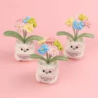 Pot de fleurs en crochet fait main « Ne t'oubliez pas » avec carte d'énergie positive – Cadeau de soutien émotionnel pour la décoration de bureau et les amoureux