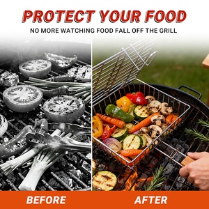 Grande grille de <span class=keywords><strong>barbecue</strong></span> en métal pour l'extérieur, plateau pour légumes, poisson, viande, panier de cuisson pour cuisine extérieure - Product Image 3
