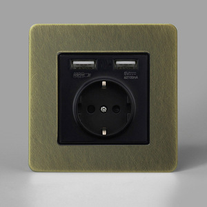 แผงควบคุมไฟฟ้าแบบสองเสา NFC สวิตช์ติดผนังสองชั้นมาตรฐาน EU ประเภท86พร้อมพอร์ต USB 2 15A - Product Image 2