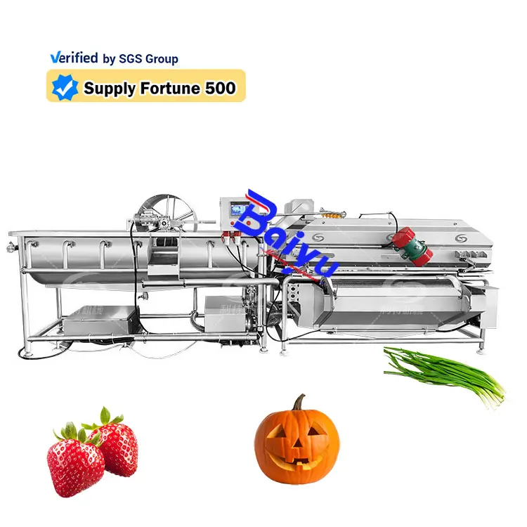 Baiyu Industrial Vegetable Washer Peeler Spinach Cleaning Potatoes Peeling Sweet Potato Washing Machine