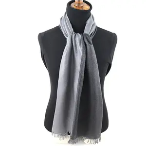15% cashmere 85% silk men winter scarves custom fashion luxury soft Herringbone cashmere scarf shawl