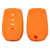 Housse de clé en silicone OEM, couleur personnalisée, étui souple à 4 boutons pour clé intelligente Toyota Highlander Camry Prado RAV4 Corolla – Fournisseur