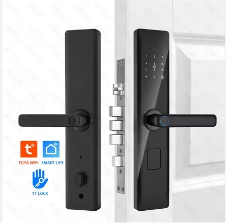 Electronic Fingerprint Lock Remote Unlock Digital Card Key Smart Door Lock for Wood Door with SDK Network USB Powered