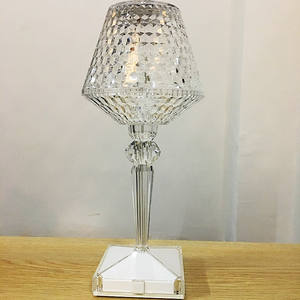 <b>LED</b> Acrylic Desk Lamp Diamond Crystal Table Lamp Creative Transparent Prism Night <b>Light</b> Touch Control for Bedroom Restaurant - Product Image 6