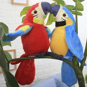 Говорящий попугай Ара повторяет то, что вы говорите, мягкая игрушка, анимированные птицы, встряхнуть крылья, говорящий попугай, Плюшевые Интерактивные игрушки для домашних животных