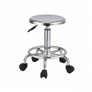 Taburete Antiestático de Acero Inoxidable, Silla de Barra Giratoria y con Altura Ajustable, Taburete Redondo para Laboratorio, Taburete de Trabajo para Línea de Ensamblaje de Fábrica - Product Image 1