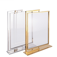 Support d'affichage publicitaire double face en acier inoxydable A4 pour cartes de table, présentoir pour panneaux KT, support POP pour centres commerciaux