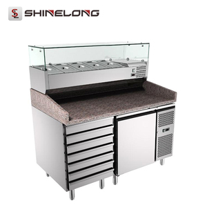 Commercial 3 Portes Pizza Refroidisseur <span class=keywords><strong>De</strong></span> Barre <span class=keywords><strong>De</strong></span> Salade Pré Table Station - Product Image 2