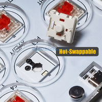 Hitbox Arcade Fighting LED Encodeur d'échange à chaud Contrôleur sans levier Xinput/Dinput Mini Console tous boutons pour PC/NS/PS4