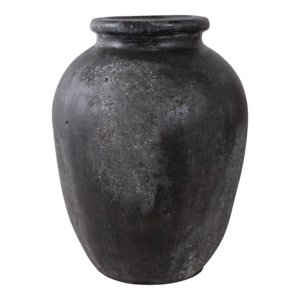 Vaso classico in terracotta testurizzato, profilo arrotondato, finitura macchiettata, per soggiorno e decorazioni per la casa - Product Image 4