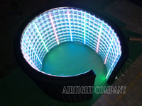 Mur gonflable de cabine de photo de la lumière LED changeante de couleur chaude folle 360