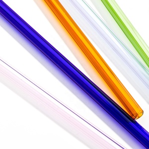 Cao <span class=keywords><strong>Borosilicate</strong></span> ống hút thủy tinh thiết lập tái sử dụng thân thiện với môi màu cong rơm với bàn chải cho lạnh/nóng đồ uống - Product Image 6