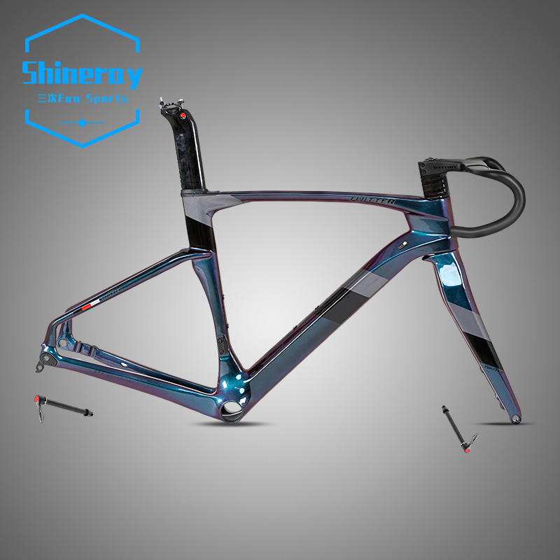 Велосипедная Рама с голографическим цветом, велосипедная Рама из углеродного волокна с сквозной осью