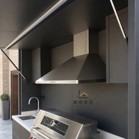 Module de cuisine extérieure de luxe en gros avec plan de travail en granit, barbecue, évier, bar et sièges, résistant aux intempéries, en acier inoxydable E0 CE CARB P2
