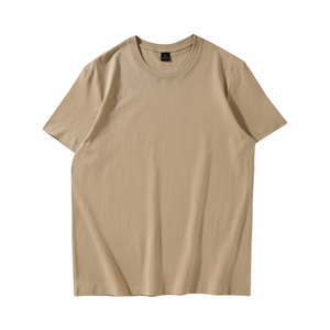 T-shirt en maille décontracté pour homme, coupe ample, col roulé, imprimé en relief, logo personnalisé, design de luxe, poids lourd - Product Image 4