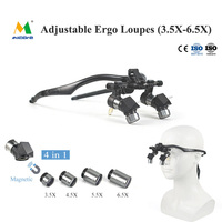 Loupe dentaire chirurgicale Stardent avec LED intégrée Kepler TTL Ergo 3.5x - 6.5x, distance interpupillaire réglable sur mesure