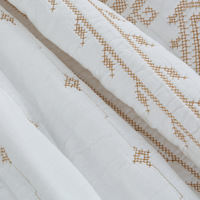 Ensemble de literie de luxe en coton lavé réversible brodé pour lit king-size, blanc, 3 pièces, pour toutes les saisons, 300 fils