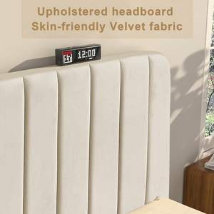 Каркас для кровати с регулируемым изголовьем, бархатный матрас на платформе - Product Image 4