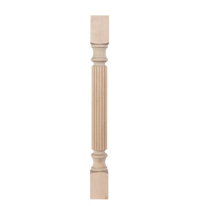 Balaustre de madera maciza Interior 38 ''Rectangular Balaustres de escalera lisos Diseño Pasamanos cónicos Soporte de barroca Madera lisa - Product Image 3