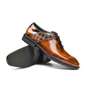 Nouvelles Chaussures Oxford Formelles en Cuir Véritable pour Hommes, à Bout Carré, avec Lacets Perlés, Tendance Automne, pour Affaires - Product Image 4