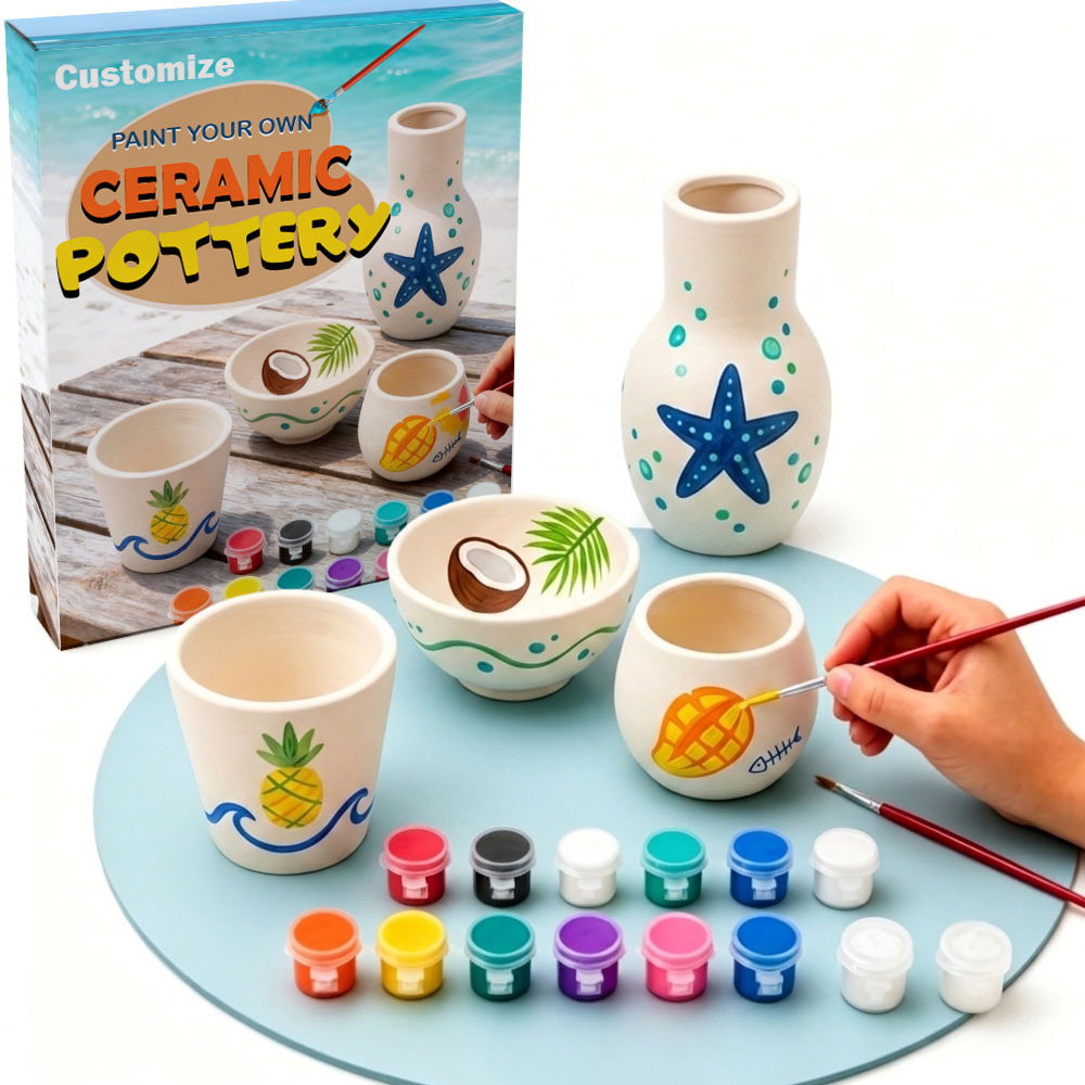 Custom Color Box with 4*pottery painting set