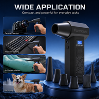 Soplador de Aire Inalámbrico Turbo de 120000 RPM, 5200 mAh, Motor sin Escobillas de 4 Velocidades, Potente Soplador de Aire para Limpieza de Autos, Eliminación de Nieve y Hojas