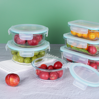 Conteneur en verre borosilicate de haute qualité pour la préparation des repas et le rangement en cuisine, sans BPA, compatible micro-ondes, empilable, avec couvercle à clapet, idéal pour la rentrée scolaire