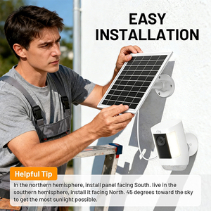 Panneau solaire monocristallin 8W, étanche IP65, module de charge 5V, alimentation extérieure, caméra de sécurité, sonnette vidéo intelligente, CE - Product Image 3