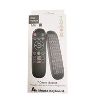 Control Remoto Inalámbrico M6 Voice 2.4GHz con Aprendizaje de Código Variable, Mini Teclado de Doble Cara (Plástico)