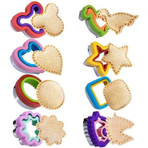 Kit d'outils de pâtisserie en acier inoxydable personnalisé, motif dessin animé pour enfants, pour boîte à lunch, sandwichs, biscuits, emporte-pièces à pain - Product Image 1