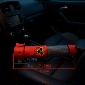 Martillo de seguridad de coche de emergencia multifuncional rojo con linterna incorporada - Product Image 2