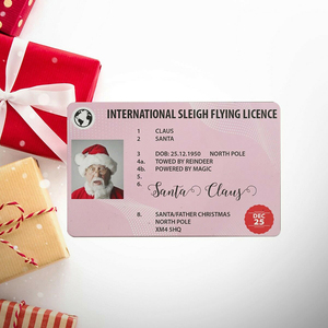2021 New Design Custom pattern Plastic Card Flying Licence Christmas Eve Driving Licence Style Christmas Gift for kids