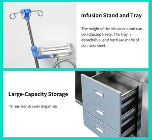 Table de traitement vétérinaire avec évier, table vétérinaire en acier inoxydable avec armoire et système de drainage - Product Image 4