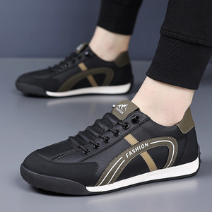 Fashion <b>White</b> <b>Lace</b>-up Casual Sneakers Round Toe Breathable Mesh Lining Rubber Outsole Spring Style - Product Image 3